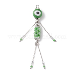 Glass Seed Beaded Human Pendants&nbsp;PALLOY-MZ00997