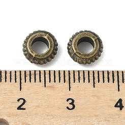 チベット風合金ビーズ  ロンデル  カドミウムフリー＆鉛フリー  アンティークブロンズ  7x3.5mm  穴：3.5mm  約2083個/1000g&nbsp;FIND-F012-01AB