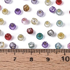 銀並ぶガラスシードビーズ  双円錐形  ミックスカラー  3x4mm  穴：1.5~1.6mm  約9000個/ポンド&nbsp;SEED-T007-18A-01