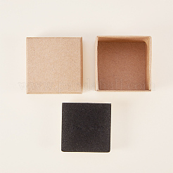 厚紙のジュエリーボックス  リングのために  正方形  淡い茶色  5x5x3.2cm&nbsp;CBOX-R036-09