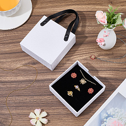 PU Leather Jewelry Set Drawer Boxes with Sponge Inside and Texture Paper Jewelry Tote Bags&nbsp;ABAG-CL0001-66A