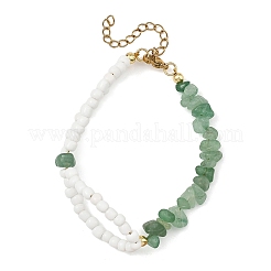 Natural Gemstone Chip Beads & Glass Seed Beads Beaded Bracelets for Women&nbsp;BJEW-JB14137