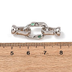 Brass Micro Pave Cubic Zirconia Fold Over Clasps&nbsp;KK-D259-08B-P