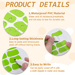 PVC粘着白紙ラベル用紙  長方形  緑黄  69x80x0.2mm&nbsp;DIY-WH20081-064C