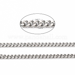 変色しにくい304ステンレススチールツイストチェーン  多面カット  溶接されていない  ステンレス鋼色  3x1.2mm&nbsp;CHS-K001-21-3mm