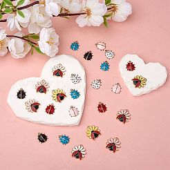 32本8スタイルアロイエナメルペンダント  ミックスカラー  17x15x4mm  穴：1.2mmと22x21x3.5mm  穴：1.8mm  4個/スタイル&nbsp;ENAM-SZ0002-81