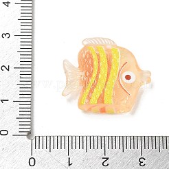 透明樹脂ペンダント  魚のチャーム  きいろ  21.5x25x6mm  穴：1.5mm&nbsp;RE-CBA098D-01B