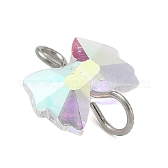 4Pcs 4 Colors Electroplate Glass Bowknot Connector Charms&nbsp;PALLOY-JF04406-02
