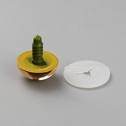 ABSプラスチック安全クラフトアイ  DIY人形のおもちゃ人形ぬいぐるみ動物  ゴールド  20x18mm&nbsp;DIY-WH20013-28C-04
