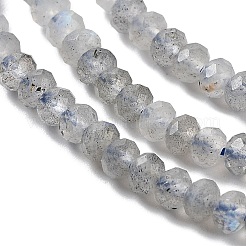 天然石ラブラドライトビーズ連売り  多面カット  ロンデル  3x2mm  穴：0.7mm  約170個/連  15.5''（39.37センチメートル）&nbsp;G-L587-B01-01