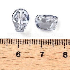 電気メッキガラスビーズセット  スカル  ライトスチールブルー  10x8x7.5mm  穴：1mm  約65個/連  25.59''（65センチメートル）&nbsp;EGLA-T021-09G