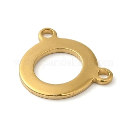 304ステンレススチールチャーム  18KGP本金メッキ  レターチャーム  アルファベットのO  9.5x11x1mm  穴：1mm&nbsp;STAS-Z074-04G-O