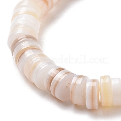 淡水シェルビーズ連売り  ディスク/フラットラウンド  ヒシビーズ  5~5.5x0.5~2.5mm  穴：1mm  約220~221個/連  15.7~16.5インチ（40~42cm）&nbsp;SHEL-G011-09-A02