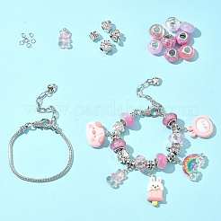 DIY Cartoon Resin & Alloy European Beads Bracelets Making Kits&nbsp;DIY-FS0007-21