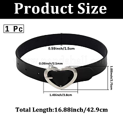 Punk Rock Style Alloy Heart Ring Imitation Leather Chocker Necklaces&nbsp;NJEW-CL0001-21