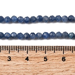 天然石カヤナイトビーズ連売り  多面カット  ラウンド  4mm  穴：0.8mm  約109~110個/連  15.55~15.75''（39.5~40センチメートル）&nbsp;G-F799-E01-4mm