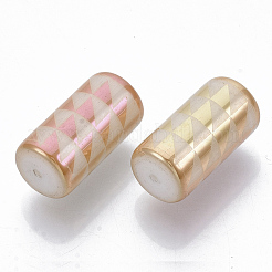 電気メッキガラスビーズ  三角形模様の列  砂茶色  20x10mm  穴：1.2mm  約50個/袋&nbsp;EGLA-N003-05H