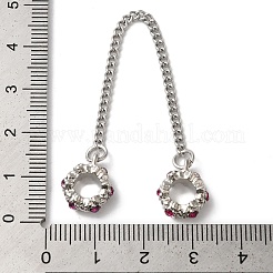 Rack Plating Alloy Safety Chains Rhinestone European Safety Chains&nbsp;PALLOY-S189-35P