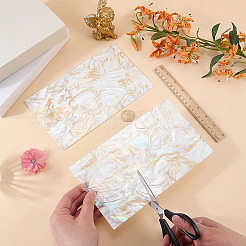 天然貝殻シート  壁飾り  長方形  ダークチソウ  240x140x0.2mm&nbsp;DIY-WH0698-104A