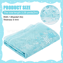 Polyester Snowflake Mesh Fabric&nbsp;DIY-WH0032-48