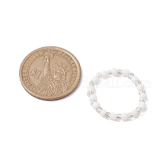 女性用ガラスビーズストレッチリング  弾性水晶の線で  ホワイト  3mm  内径：20mm  2個/セット&nbsp;RJEW-JR00691