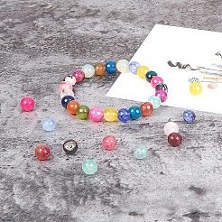 染めの天然瑪瑙ファセットラウンドビーズ  ミックスカラー  13.5x7x3cm  約20PCS /カラー  200個/箱&nbsp;G-NB0001-07