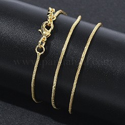 1mmの真鍮製ラウンドスネークチェーンネックレス（女性用）  長持ちメッキ  ゴールドカラー  16.14インチ（41cm）&nbsp;KK-CBA4FD4-06G