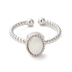 Natural Gemstone Open Cuff Ring&nbsp;RJEW-M166-04P-1
