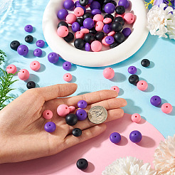 90Pcs 9 Styles Round & Rondelle Silicone Focal Beads&nbsp;SIL-TA0003-57B
