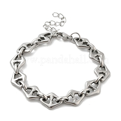 304 Stainless Steel Rhombus Link Chains Bracelets for Men & Women&nbsp;BJEW-D042-29P