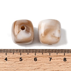 不透明なアクリルビーズ  天然石風  キューブ  ツートン  バリーウッド  17x15.5x15.5mm  穴：3mm  143個/ 500g&nbsp;OACR-D320-01K