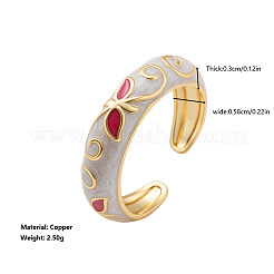 Brass Enamel Cuff Open Rings for Women&nbsp;WG7ACCD-01
