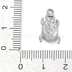 304ステンレススチールラインストーンペンダント  カブトムシのチャーム  ステンレス鋼色  17x10x3mm  穴：1.8mm&nbsp;X-STAS-L022-478P