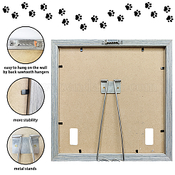 MDFペットフォトフレーム  卓上ディスプレイ用フォトフレーム  単語の正方形  グレー  足跡  230x230mm&nbsp;DIY-WH0525-028