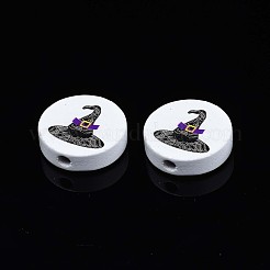 Halloween Printed Natural Wood Beads&nbsp;WOOD-T021-84