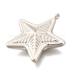 変色しない304ステンレススチールペンダント  星のチャーム  ステンレス鋼色  36x34x8mm  穴：3mm&nbsp;LS-STAS-C073-03P-1