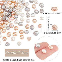 1連売りグレードA天然養殖淡水真珠ビーズ連売り  ライス  パールピンク  4~5mm  穴：0.8mm  約14.17インチ（36cm）/連&nbsp;PEAR-NB0001-01