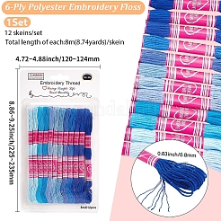 12 Skeins 6-Ply Polycotton(Polyester Cotton) Embroidery Floss&nbsp;DIY-CY0002-94D