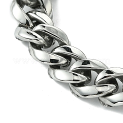 304 Stainless Steel Cuban Link Chain Bracelets for Women Men&nbsp;BJEW-C063-04AS