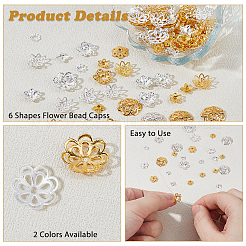 360Pcs 12 Styles Alloy & Brass Bead Caps&nbsp;FIND-HS0001-89