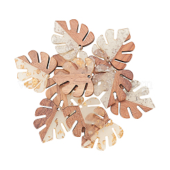 Transparent Resin & Walnut Wood Pendants&nbsp;RESI-CJ0001-53