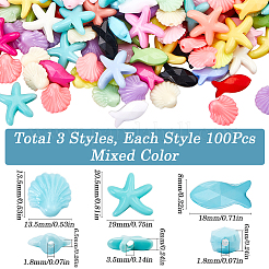 300Pcs 3 Styles Opaque Acrylic Beads&nbsp;FIND-SC0012-59A