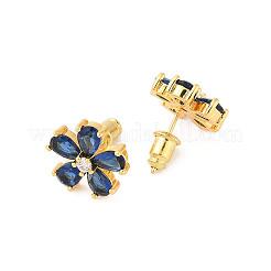 Rack Plating Brass Micro Pave Cubic Zirconia Stud Earrings&nbsp;EJEW-I304-07G-01