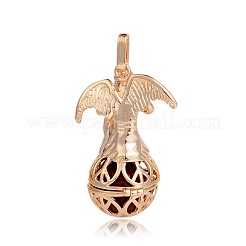 Golden Plated Brass Hollow Round Cage Pendants&nbsp;KK-J249-08G