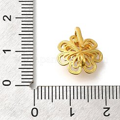 真鍮フープ留め具  アブソリュートプラスチック模造パール  花  マットゴールドカラー  13x13x11mm  穴：1.8mm&nbsp;KK-H506-06MG