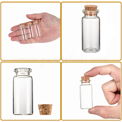 ガラスボトルビーズ瓶保存容器  コルクボトル  透明  2.2x5cm  容量：約10ml（0.34液量オンス）&nbsp;CON-Q005