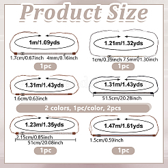 6個 6スタイル ベルベット&イミテーションレザー 調節可能な帽子バンドセット  ラインストーンとプラスチックイミテーションパール付き  カウボーイハット用  ベンドブリムフェドーラハット  麦わら帽子の飾り  ミックスカラー  1000~1470mm  1個/スタイル&nbsp;AJEW-GA0009-79