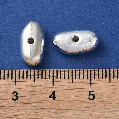 合金ビーズ  長持ちメッキ  オーバル  銀  12.5x6.5x4.5mm  穴：1.6mm&nbsp;PALLOY-F309-24S