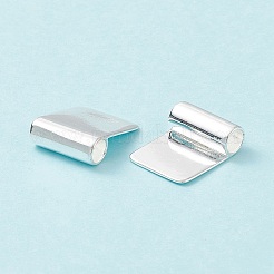 真鍮製グルーフラットパッドベイル  銀色のメッキ  18x15.5mm  穴：4.5mm&nbsp;X-KK-D519-A-S