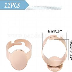 12Pcs Adjustable 304 Stainless Steel Finger Rings Components&nbsp;STAS-UN0037-72